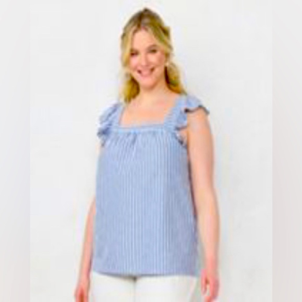 NWT- LC Lauren Conrad Ruffled Squared Swing Tank Top